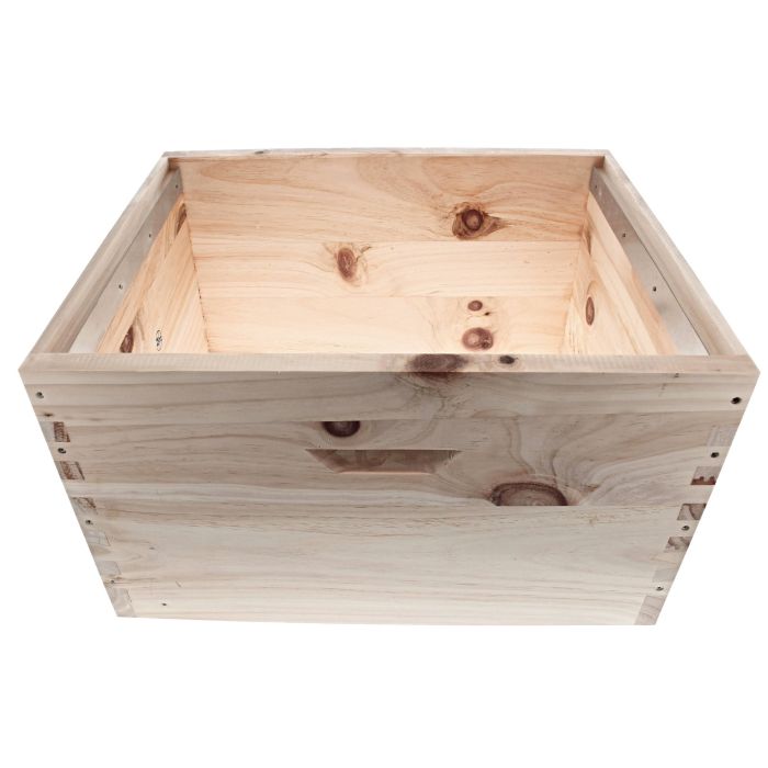 10er Dadant US Brutraum-Zarge 295 mm hoch aus Weymouth-Kiefer mit glatter Aluminium Schiene