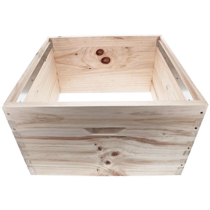 12er Dadant US Brutraum-Zarge 295mm hoch aus Weymouth-Kiefer mit glatter Aluminium Schiene