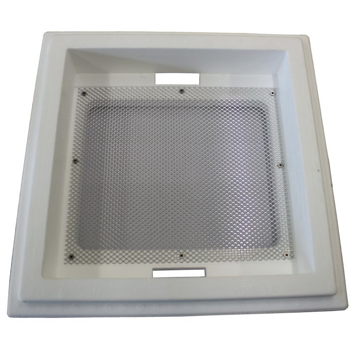 Mini Plus Boden aus Styropor mit 2 Fluglöchern und eingeschraubtem Alu Streckmetall