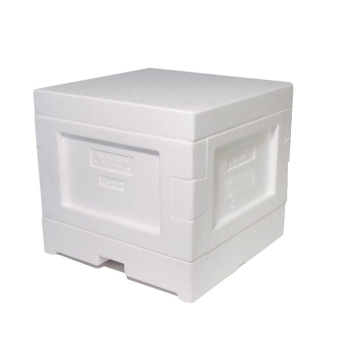 Mini Plus Beute aus Styroporinklusive 6 Mini Plus Rahmen mit Hoffmann Seiten verdrahtet