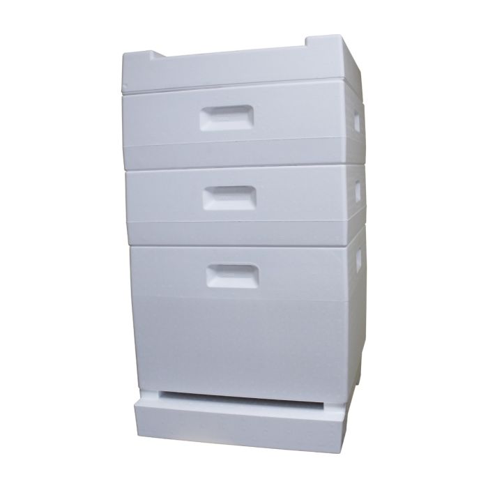 Segeberger Beute Trend mit Flachboden und Deckel innen glatt für das Deutsch Normal Maß aus Styropor