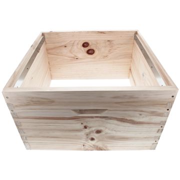 12er Dadant US Brutraum-Zarge 295mm hoch aus Weymouth-Kiefer mit glatter Aluminium Schiene