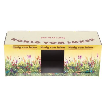 Geschenkkartons Blumenwiese für 3 x 250 g