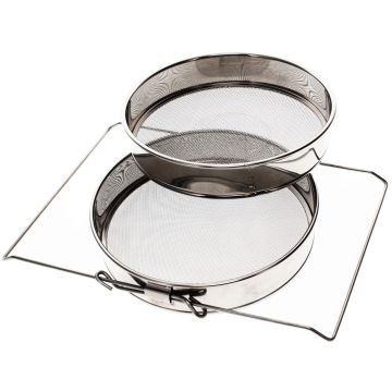 Edelstahl Doppelsieb Flach