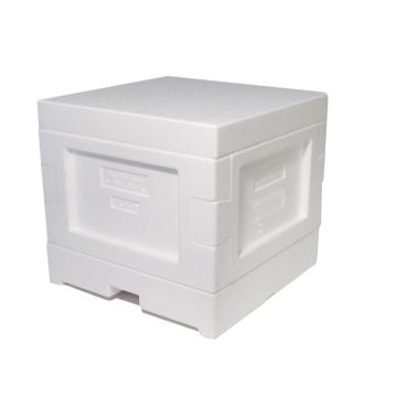 Mini Plus Beute aus Styroporinklusive 6 Mini Plus Rahmen mit Hoffmann Seiten verdrahtet