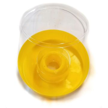 Kunststoff Futtertrog 1 Liter rund Gelb