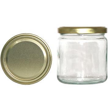 Rundglas 400 ml mit 82er Twist Off Deckel Gold