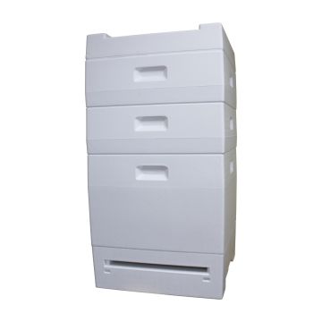 Segeberger Beute Trend mit Hochboden und Deckel innen glatt für das Deutsch Normal Maß aus Styropor