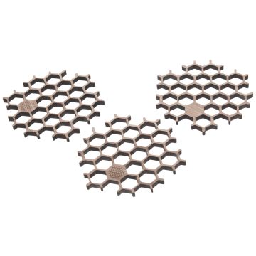 Untersetzer in Wabenform im 6er Set